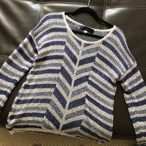 L Blue & White striped sweater